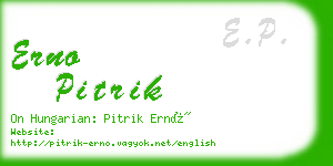 erno pitrik business card